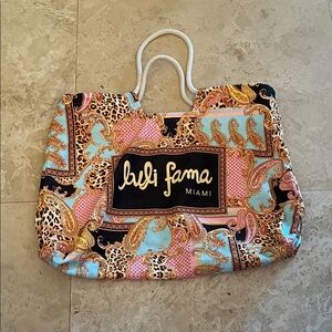 Luli Fama Miami Paisley and Leopard Print Tote